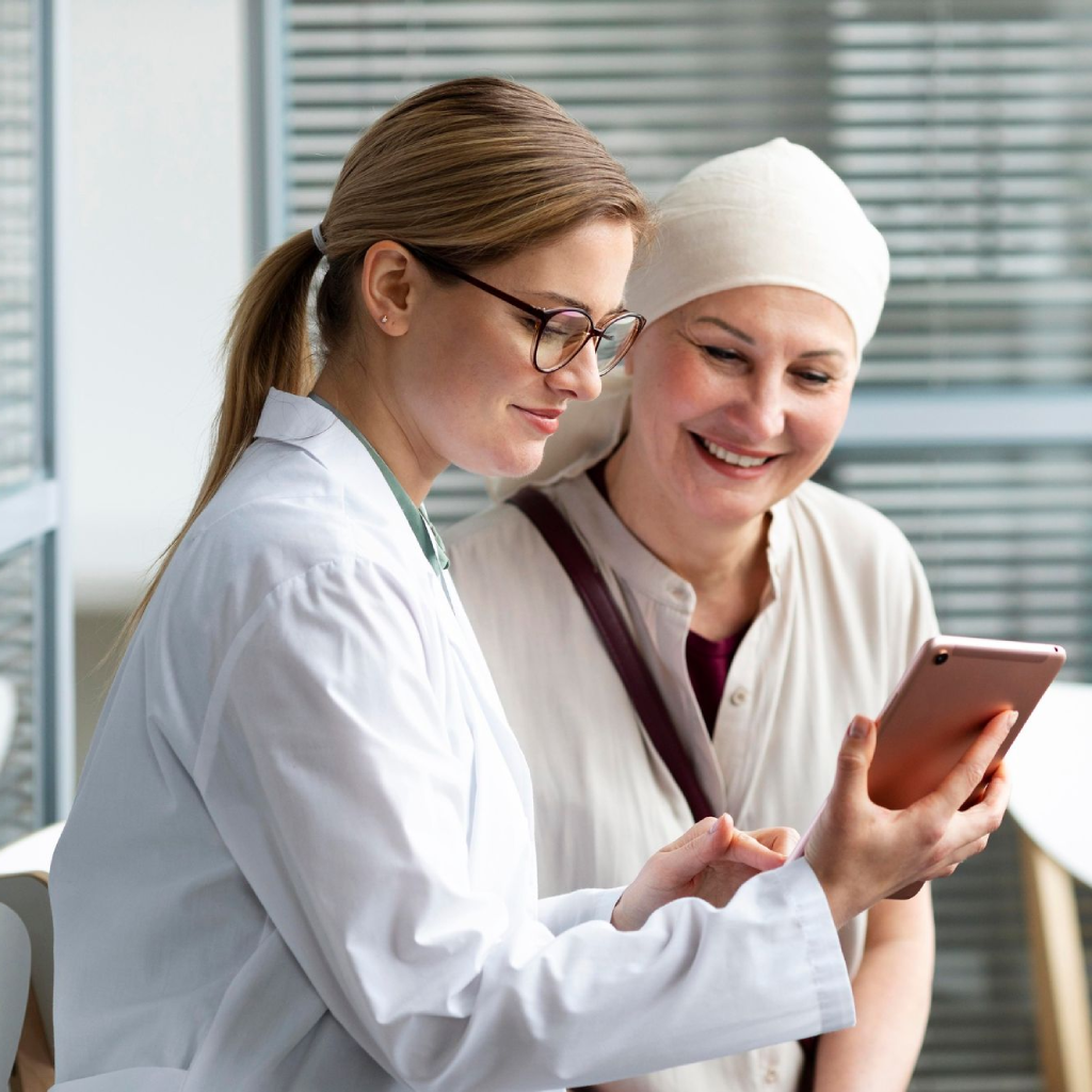 Oncologist cancer patient consultation